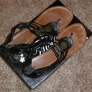 Well loved black Gladiator Sandals size 8.5